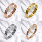 Greek Key Stainless Steel Bangle Bracelet – Premium Anti-Tarnish Unisex Cuff 💛