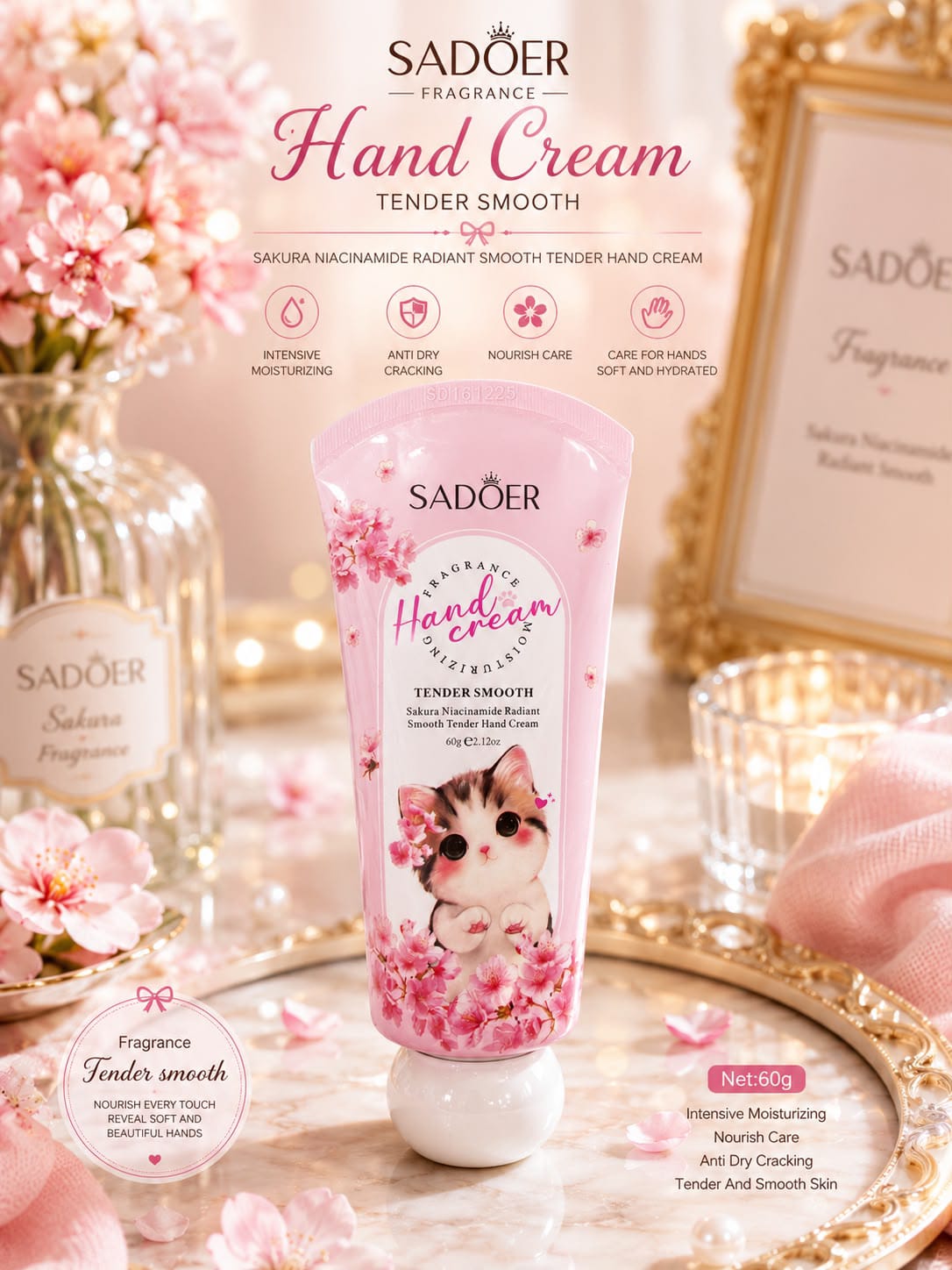 SADOER Sakura Niacinamide Radiant Smooth Tender Hand Cream