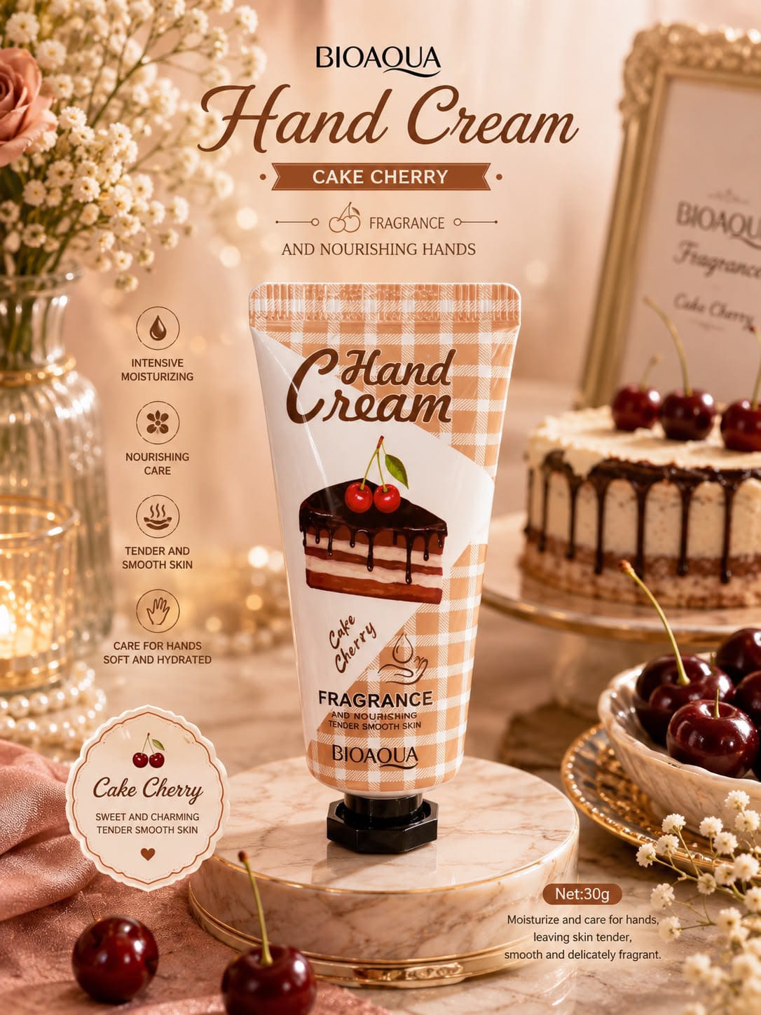 BIOAQUA Cake Cherry Fragrance Hand Cream