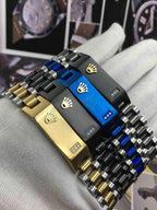 Executive Crown Link Chain Bracelet for Men – Luxury Stainless Steel Wristband 👑