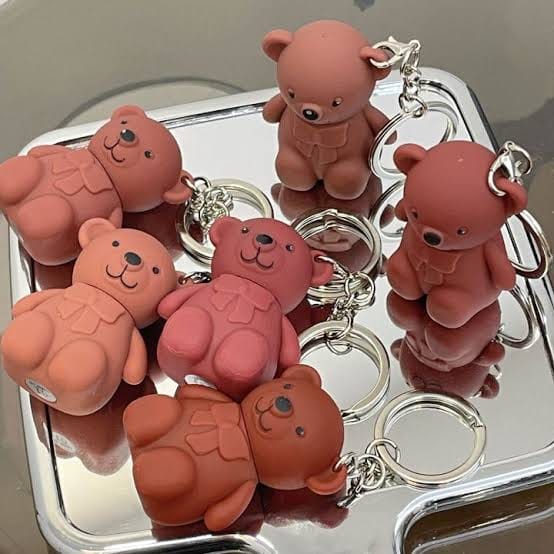 Teddy Bear Lip Gloss Keychain - multiple pieces
