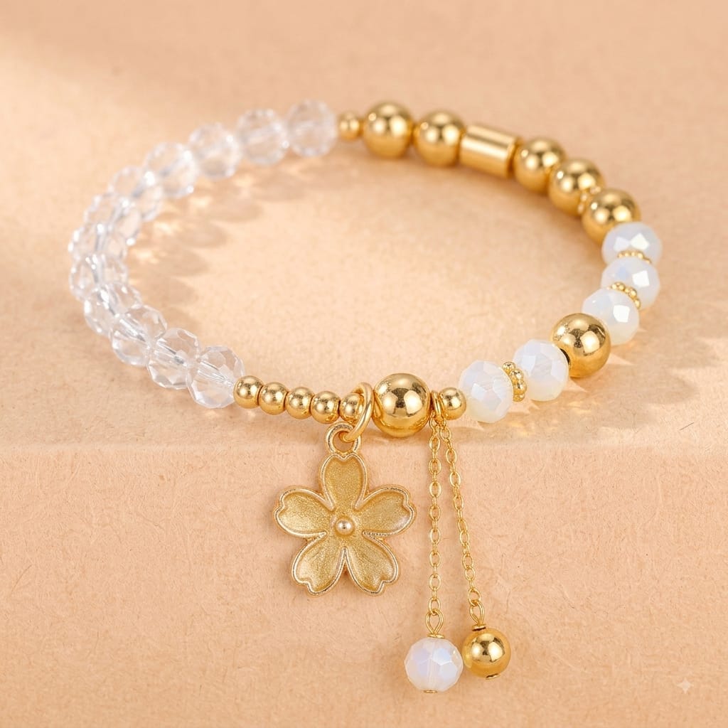 Korean Crystal Bead Bracelet Bundle – 6 Pcs & 12 Pcs Deal 🌸